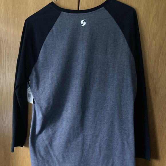 Cute SOFFE Gray and Black Baseball Jersey style top - Picture 6 of 11